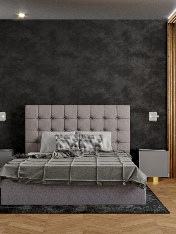 Seduta lounge con schienale alto DOMINUS con gambe in legno, tavolo FABULA, seduta SAPIENS, lampada da tavolo, lampada da terra e applique FLEXUS , luce sospensione AURA