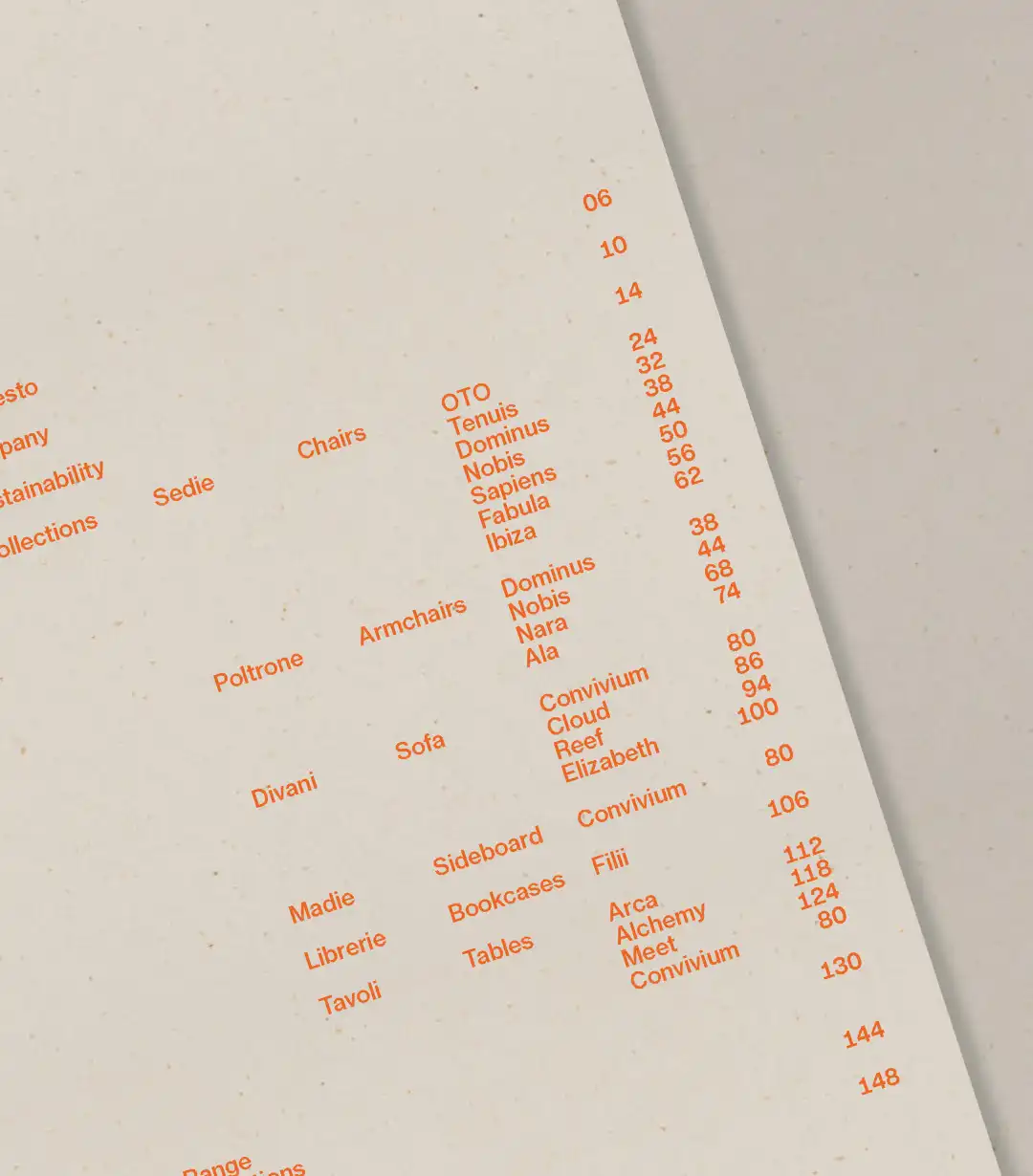 Dettaglio del nuovo catalogo.